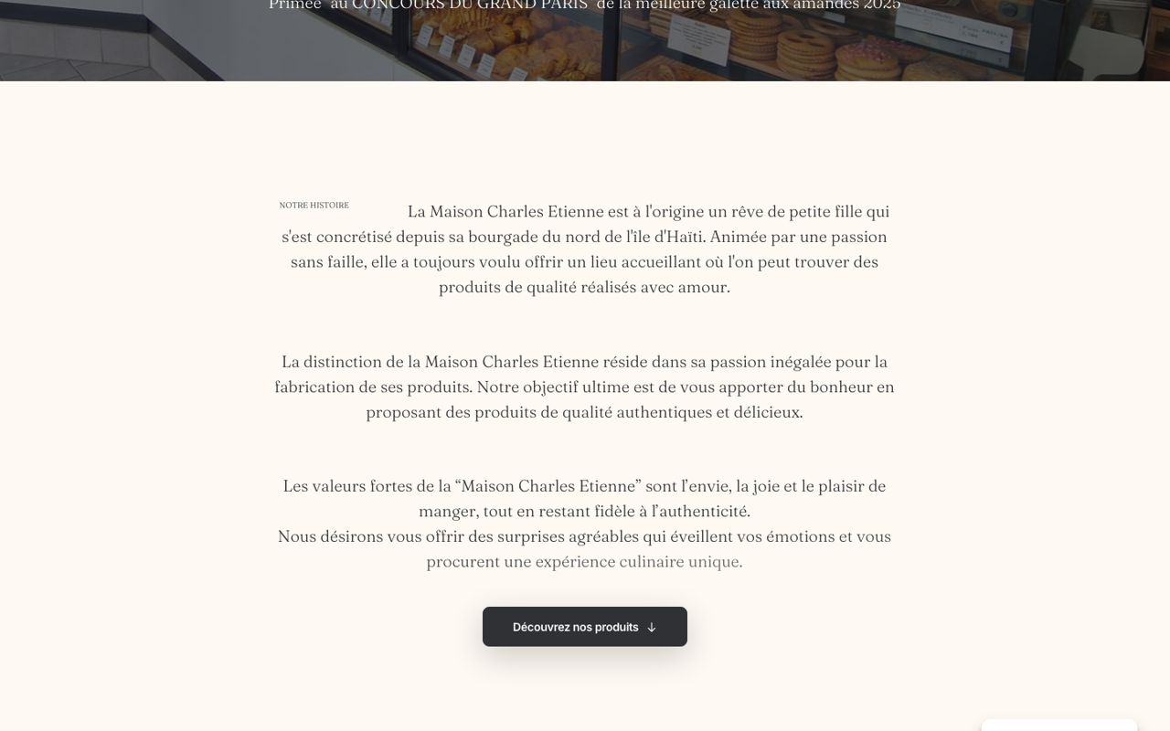 Maison Charles Étienne : Notre histoire, version ordinateur