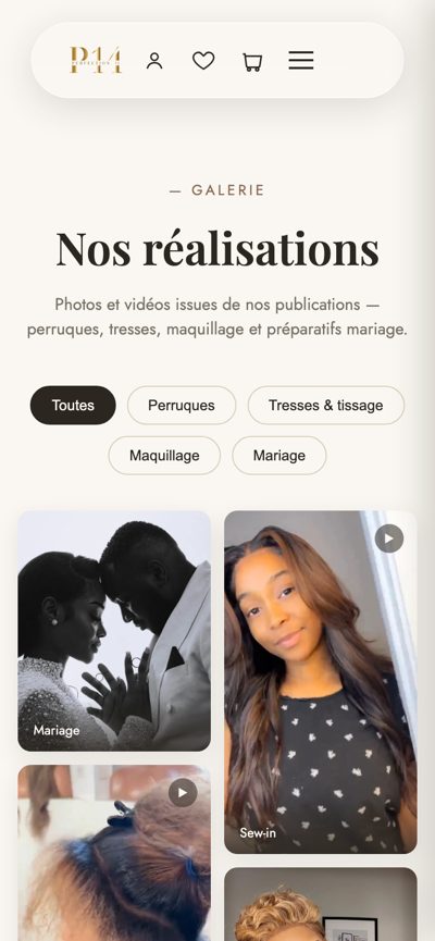 Perfection 14 : Galerie, version mobile