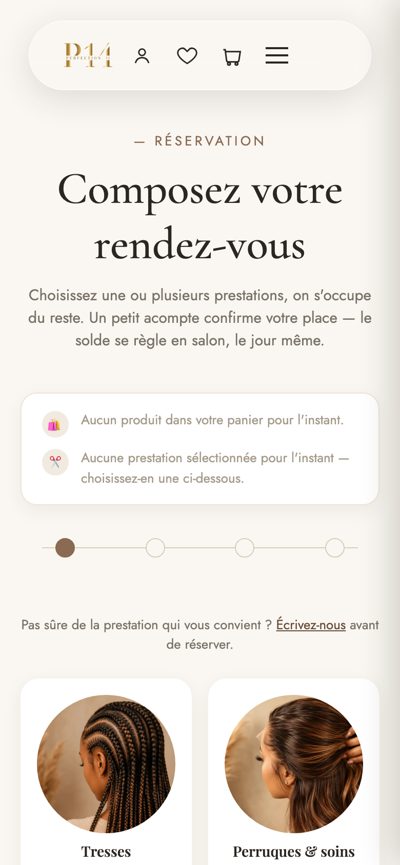 Perfection 14 : Réservation, version mobile