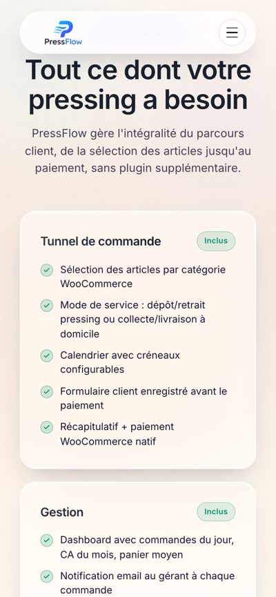 Pressflow : Fonctionnalités, version mobile