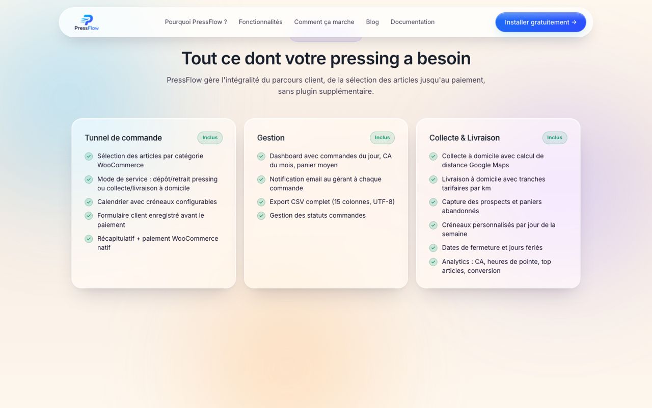 Pressflow : Fonctionnalités, version ordinateur