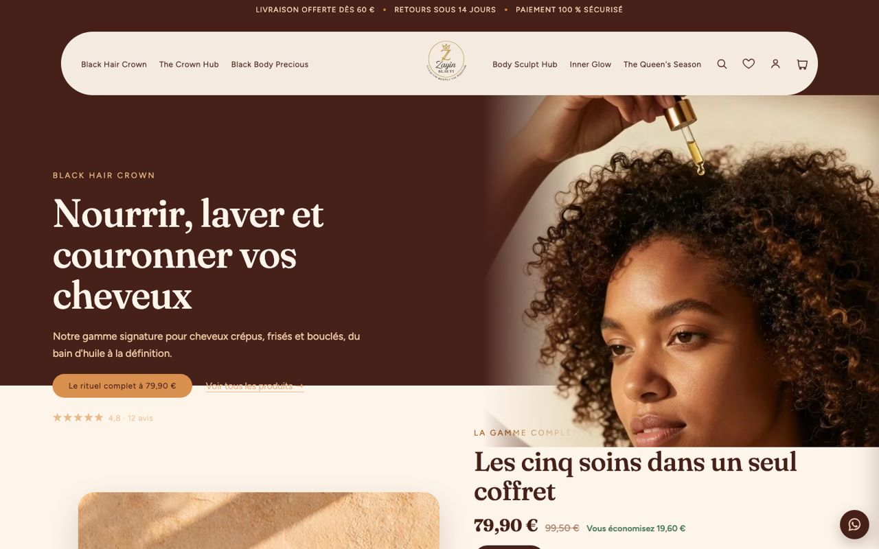 Zayin Beauty : Collection cheveux, version ordinateur