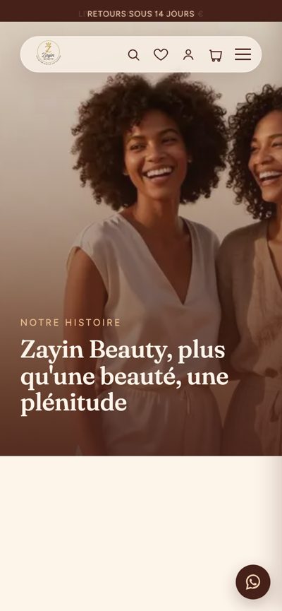 Zayin Beauty : Notre histoire, version mobile