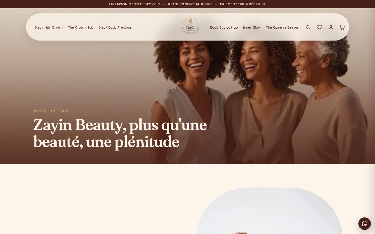 Zayin Beauty : Notre histoire, version ordinateur