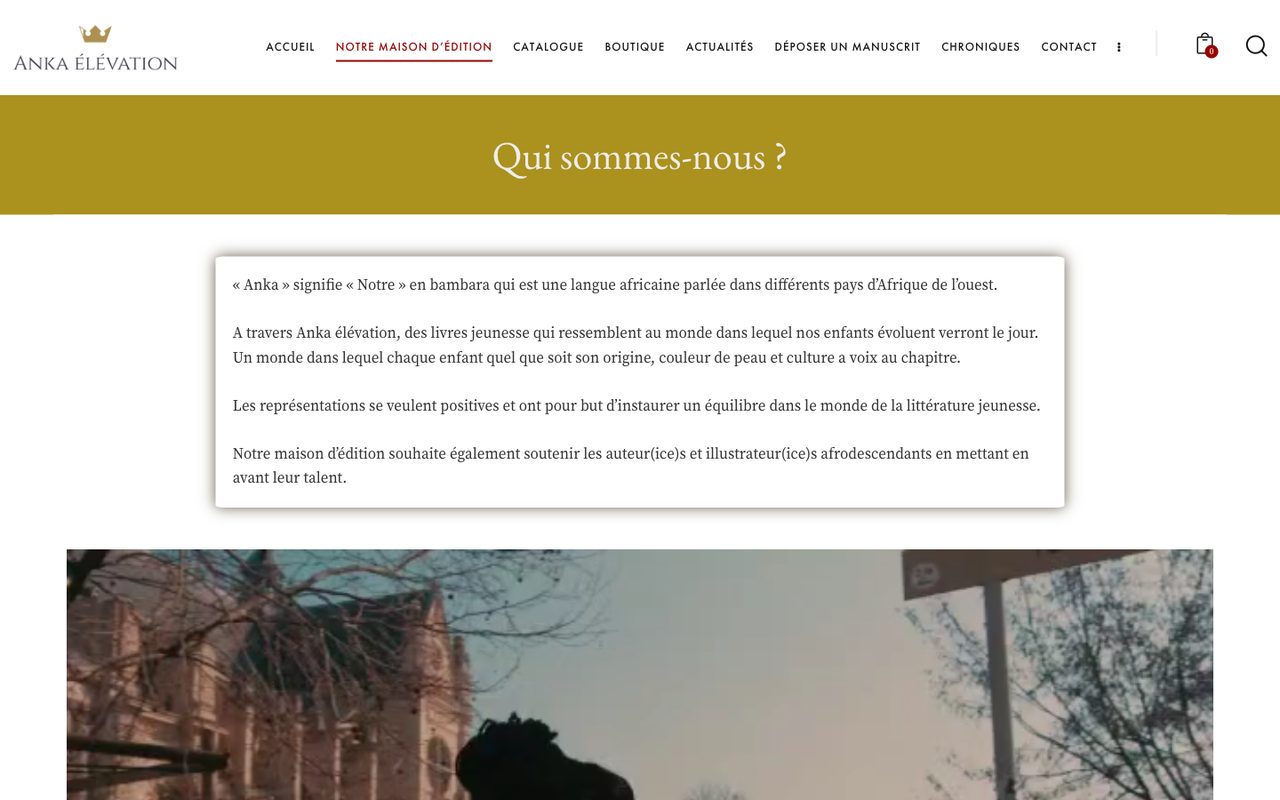 Anka Élévation : Qui sommes-nous, ancien site, version ordinateur